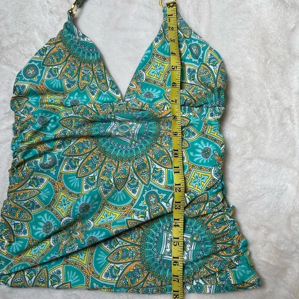 Helen Jon Green Ruched Tie back bikini Top